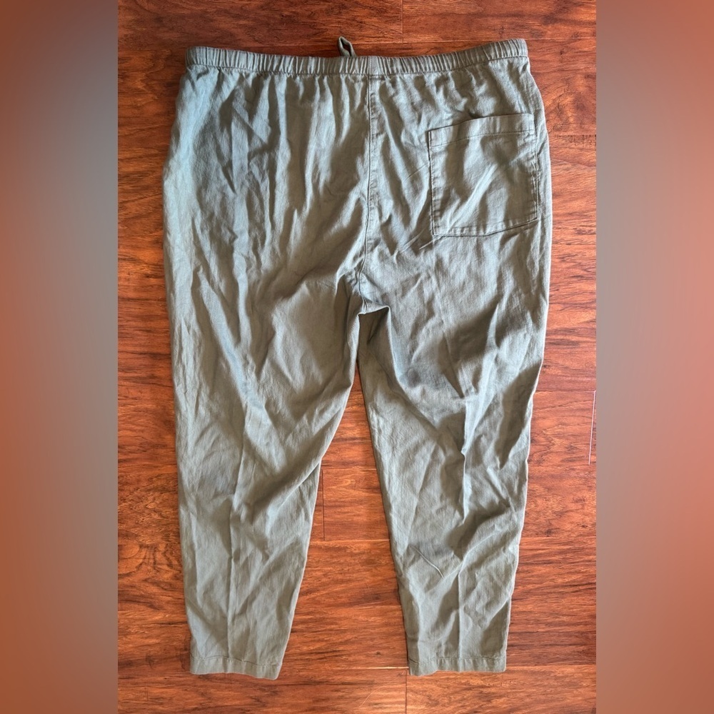 EILEEN FISHER Soft Organic Cotton Twill Drawstring Cropped Pants Relaxed Large - Picture 2 of 10